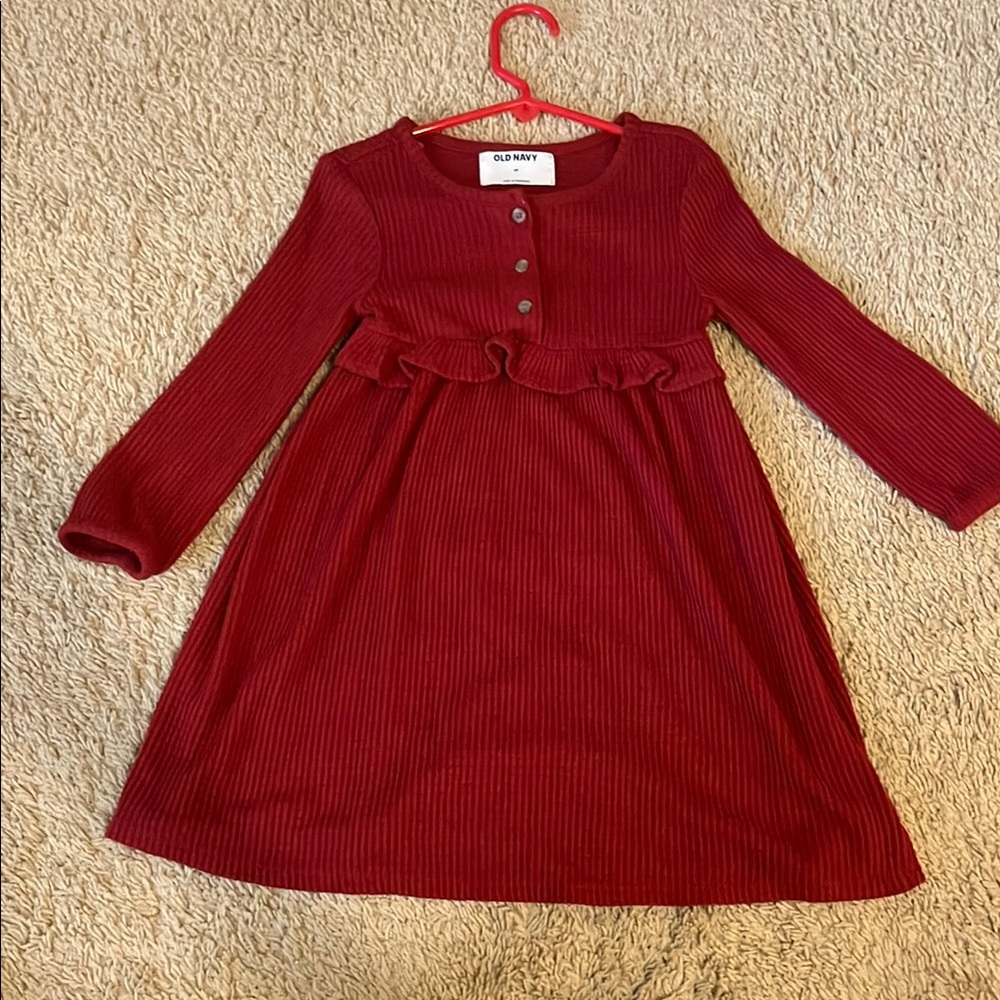 Old Navy Burgundy Waffle Kids Dress
